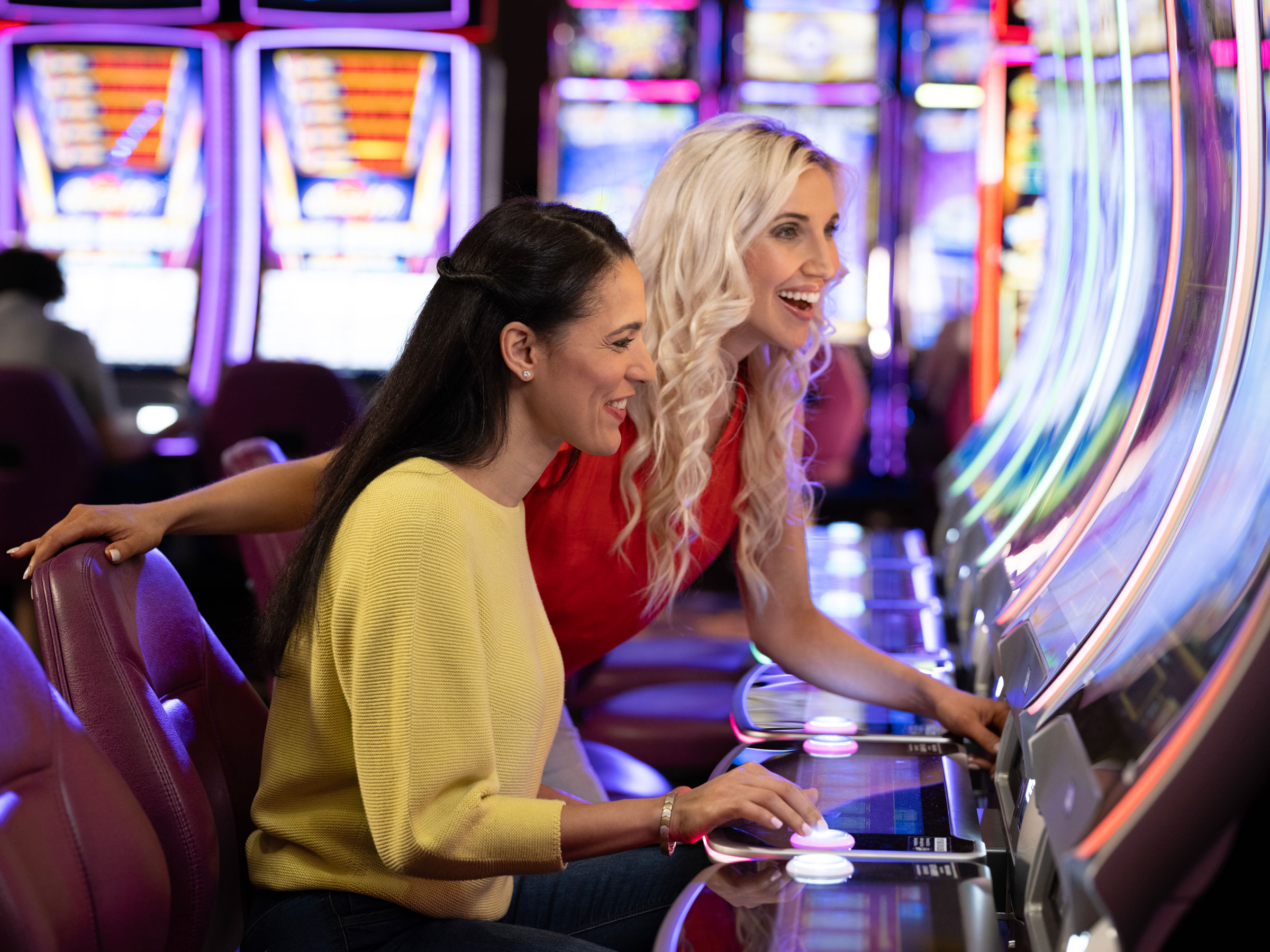 Gals playing slots