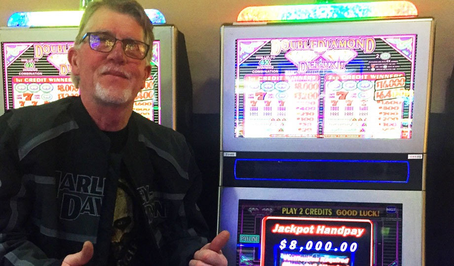 Jeffrey from Victor won $8,000 on Double Diamond Deluxe