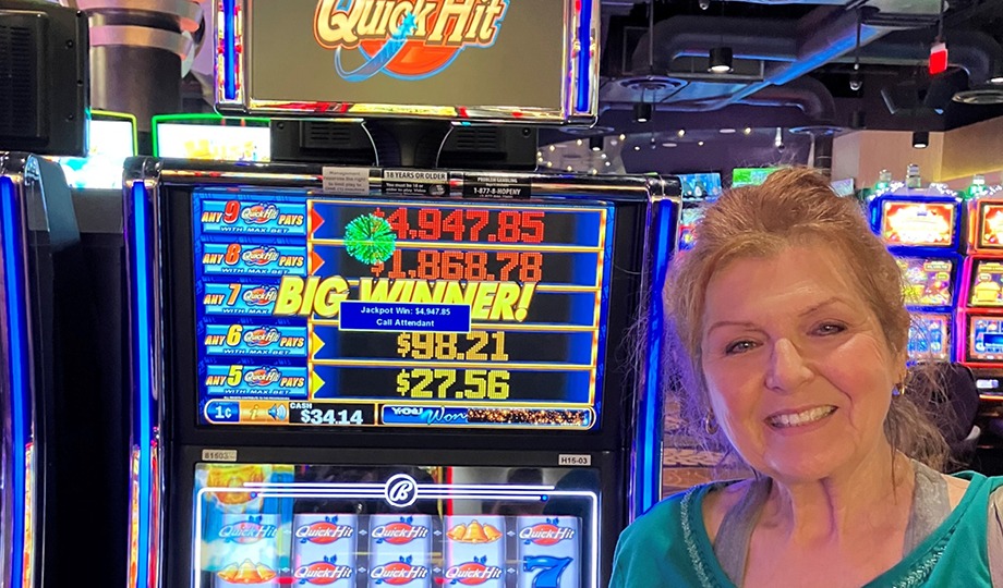 Susan won $4,947 on Quick Hit