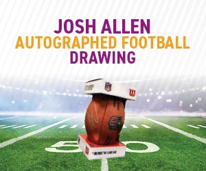 Josh Allen Autographed Football Drawing